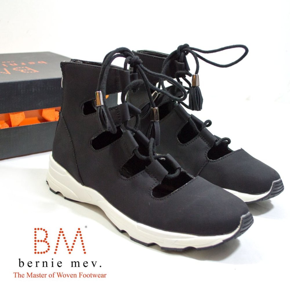bernie mev. Black Timeless Laced Hi-Top Sneaker 39
